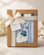 Luxury Hydrangea Blue Table Set for 6 | Handmade Gift Box | ArtByCrosa
