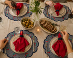 Double Side Cherry Placemat Set for 6 | Reversible Table Linen Gift Box | Handmade by ArtByCrosa