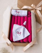 Pink Embroidered Table Setting Set for 6 – Bicycle Napkins, Placemats & Napkin Rings