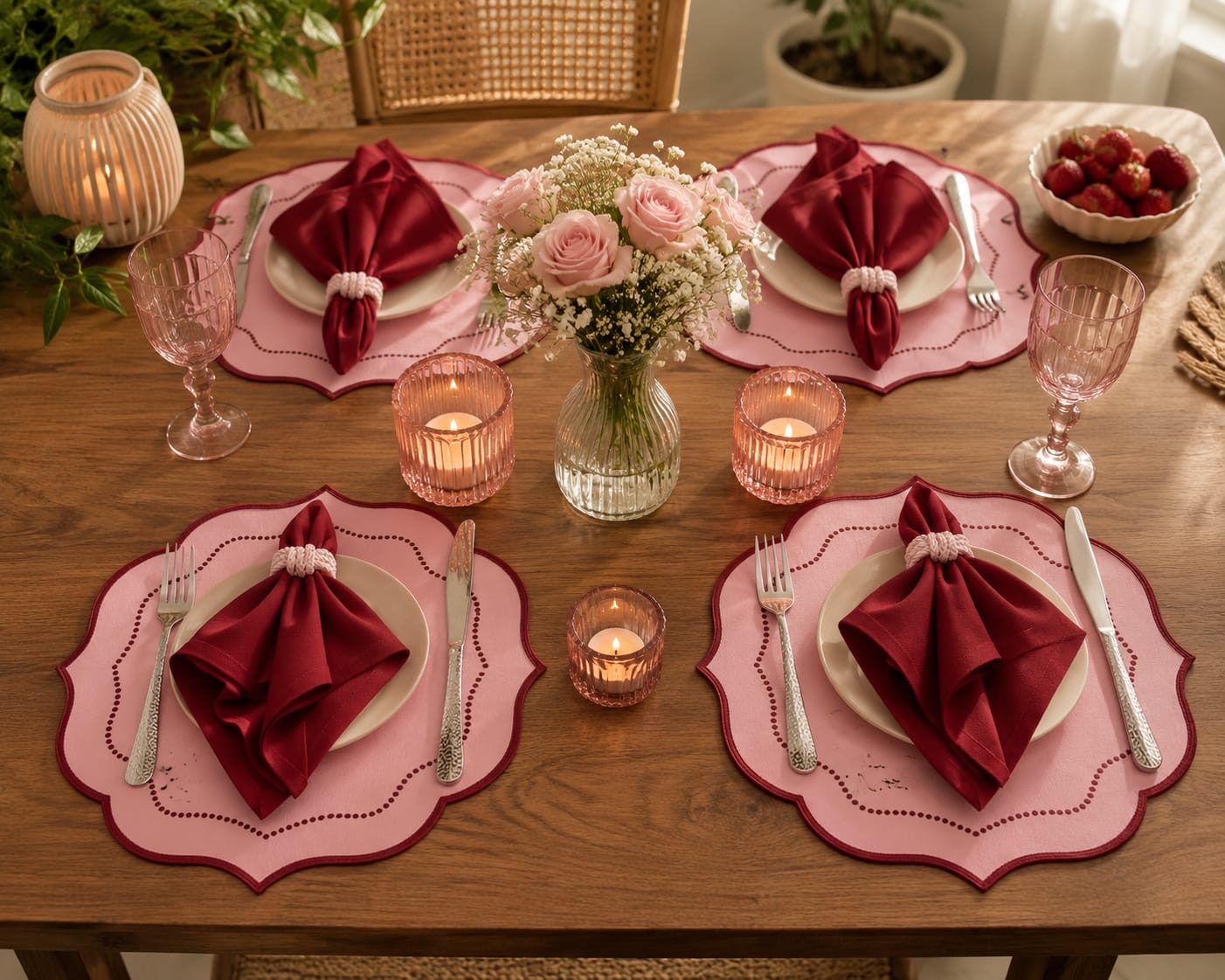 Handmade Rope Napkin Rings Set of 4 – Decorative Table Setting Napkin Holders – Elegant Knotted Cloth Napkin Rings for Wedding, Easter, Christmas & Dining Table