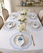 Luxury Hydrangea Blue Table Set for 6 | Handmade Gift Box | ArtByCrosa