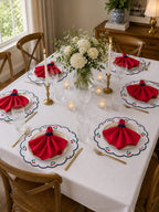 Double Side Cherry Placemat Set for 6 | Reversible Table Linen Gift Box | Handmade by ArtByCrosa