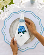 Luxury Hydrangea Blue Table Set for 6 | Handmade Gift Box | ArtByCrosa