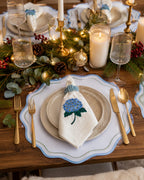 Luxury Hydrangea Blue Table Set for 6 | Handmade Gift Box | ArtByCrosa