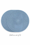 Blue Placemat Set of 6 – Round Table Mats – Elegant Table Decor – Dining Table Setting