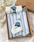Luxury Hydrangea Blue Table Set for 6 | Handmade Gift Box | ArtByCrosa