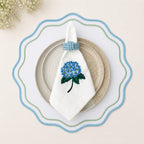Luxury Hydrangea Blue Table Set for 6 | Handmade Gift Box | ArtByCrosa
