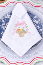 Easter Embroidered Linen Napkin – Handmade Table Decor (45x45cm) | Spring Table Setting