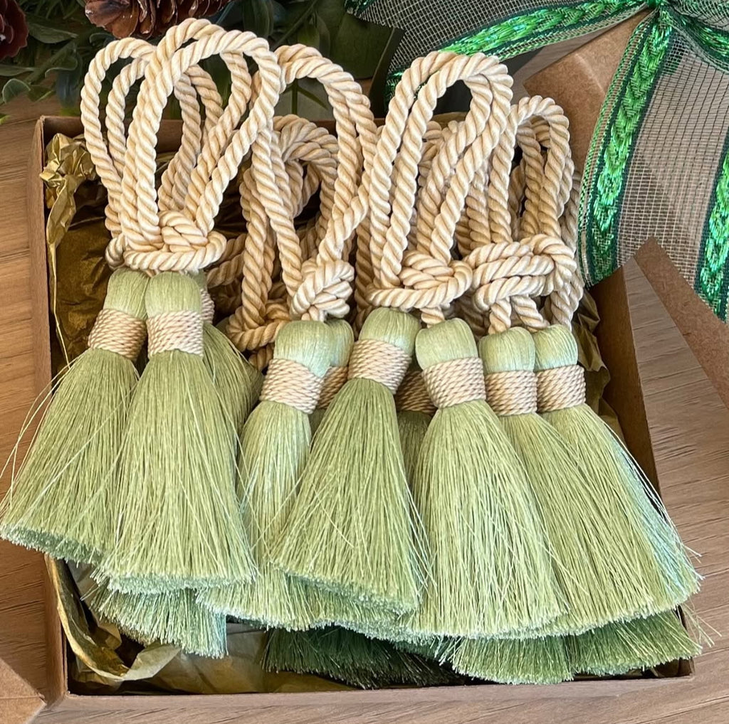 Tassel Napkin Ring Boho Set Dining Decor Wedding Bundle Rustic Gift Handmade Accent Table Holder Cotton Design Farmhouse Style Special Set