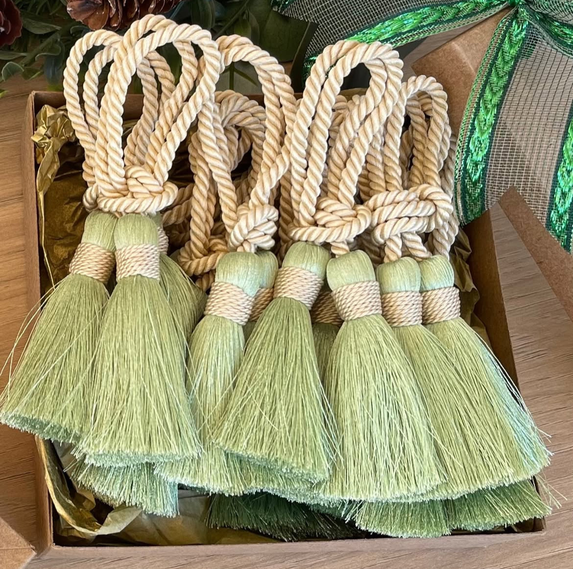 Tassel Napkin Ring Boho Set Dining Decor Wedding Bundle Rustic Gift Handmade Accent Table Holder Cotton Design Farmhouse Style Special Set