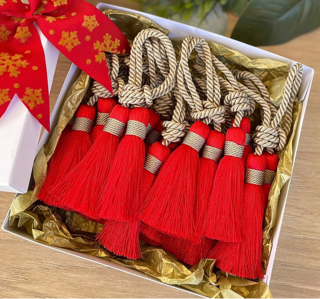 Tassel Napkin Ring Boho Set Dining Decor Wedding Bundle Rustic Gift Handmade Accent Table Holder Cotton Design Farmhouse Style Special Set