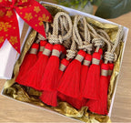 Tassel Napkin Ring Boho Set Dining Decor Wedding Bundle Rustic Gift Handmade Accent Table Holder Cotton Design Farmhouse Style Special Set