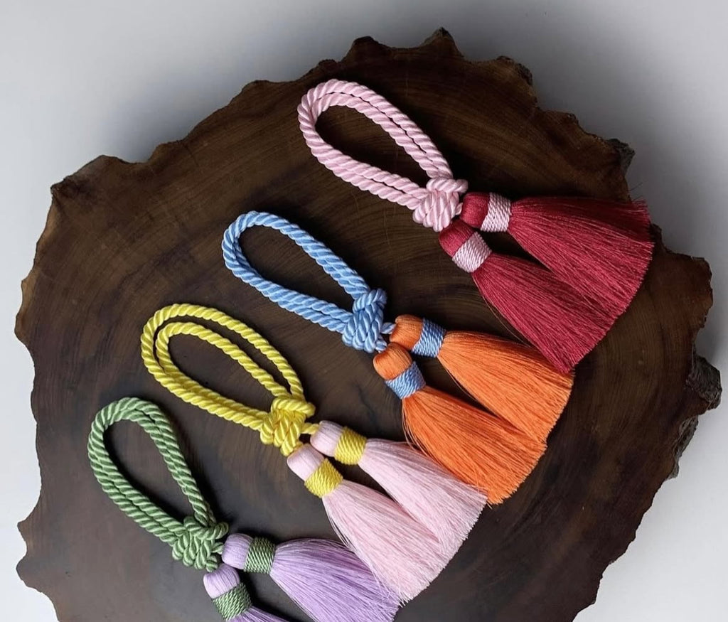 Tassel Napkin Ring Boho Set Dining Decor Wedding Bundle Rustic Gift Handmade Accent Table Holder Cotton Design Farmhouse Style Special Set