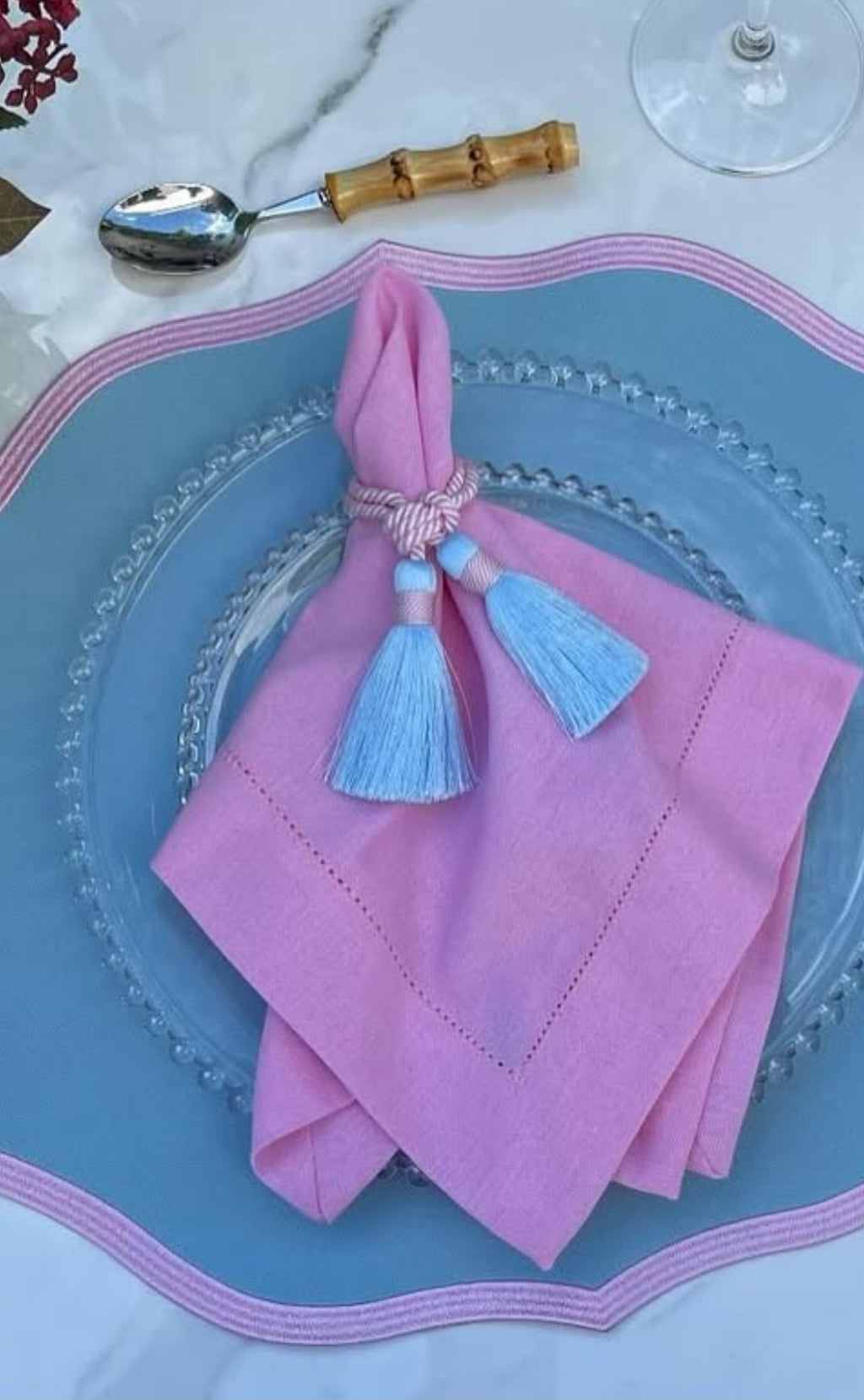 Tassel Napkin Ring Boho Set Dining Decor Wedding Bundle Rustic Gift Handmade Accent Table Holder Cotton Design Farmhouse Style Special Set