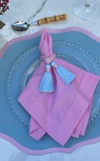 Tassel Napkin Ring Boho Set Dining Decor Wedding Bundle Rustic Gift Handmade Accent Table Holder Cotton Design Farmhouse Style Special Set