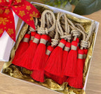 Tassel Napkin Ring Boho Set Dining Decor Wedding Bundle Rustic Gift Handmade Accent Table Holder Cotton Design Farmhouse Style Special Set