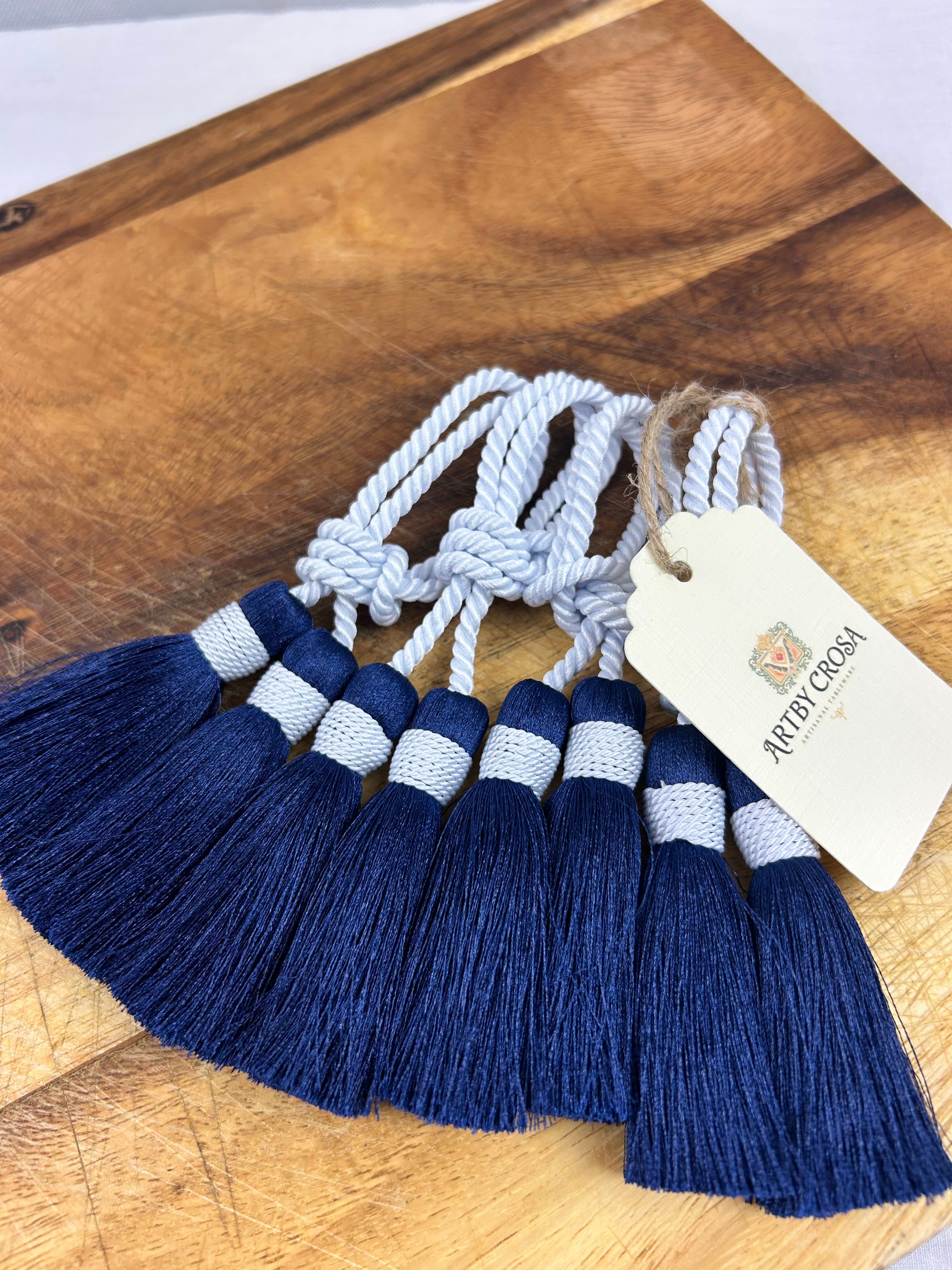 Tassel Napkin Ring Boho Set Dining Decor Wedding Bundle Rustic Gift Handmade Accent Table Holder Cotton Design Farmhouse Style Special Set