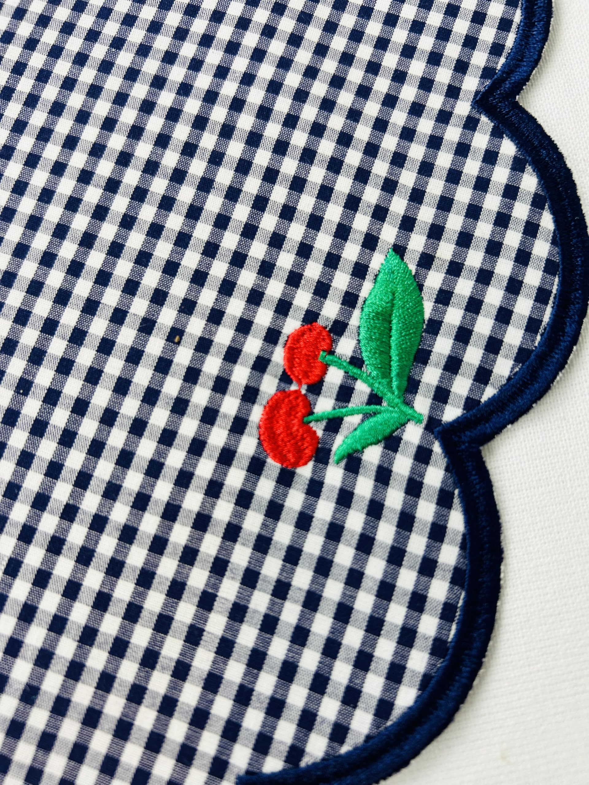 Placemats set of 4 Cherry Table Decor Summer White Kitchen Gift for Hostess Dining Set Christmas Decor Cottage Style Placemat Bundle for Kitchen Red Cherry Set Gingham Place mat Reversible Table Decor