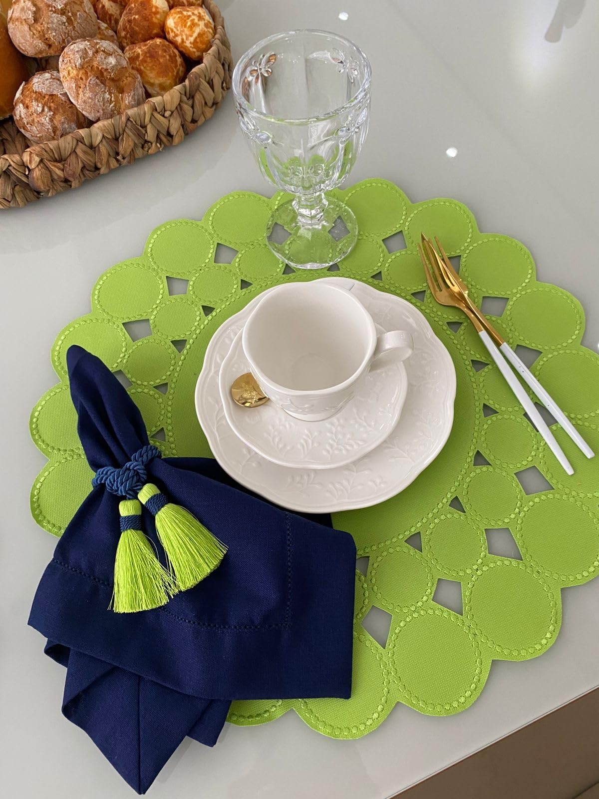 Christmas Napkin Rings - Handmade Tassel Holders for Festive Table Decor, Holiday Dining Accessories, Hostess Gift (set of 4, Multi-Color options)