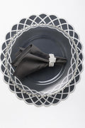 Limited Edition Grey Scallop Placemat Set (4) + Cotton Napkins + Rope Napkin Rings