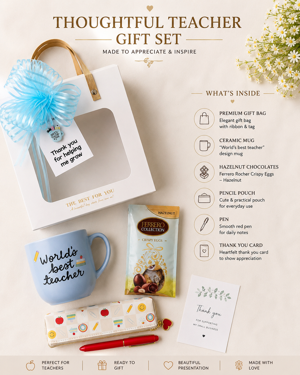 Teacher Appreciation Gift Box | Teacher Mug Gift Set | Thank You Teacher Gift | End of Year Teacher Gift | Ready to Gift