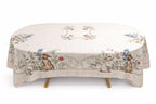 Easter Tablecloth – Spring Bunny Design | Table Linen in Light Pink, Soft Blue & Soft Green
