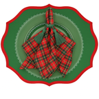 Christmas Tartan Cotton Napkins – Set of 4 | Festive Red Plaid Table Decor