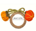Pumpkin Napkin Rings – Set of 6 | Autumn Harvest Table Décor | Handmade Thanksgiving or Fall Table Setting Accessories