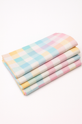 Pastel Gingham Cotton Napkin Set – Soft Woven Table Napkins | Set of 4 or 6 | Handmade Table Décor
