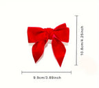 Velvet Bow Napkin Rings – Set of 4 | Holiday Table Décor, Wedding & Party Serviette Holders (Red or Green)
