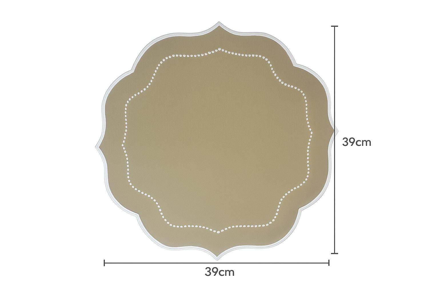 Taupe Scalloped Placemat Set of 4 – Elegant Table Mat | Neutral Dining Table Decor | Handmade Textured Placemats – Napkins Not Included