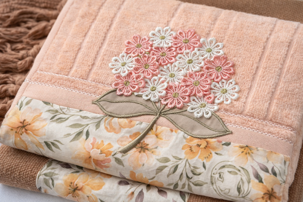 Bathroom Gift Set – Embroidered Guest Towel & Toilet Rug | Handmade Home Gift