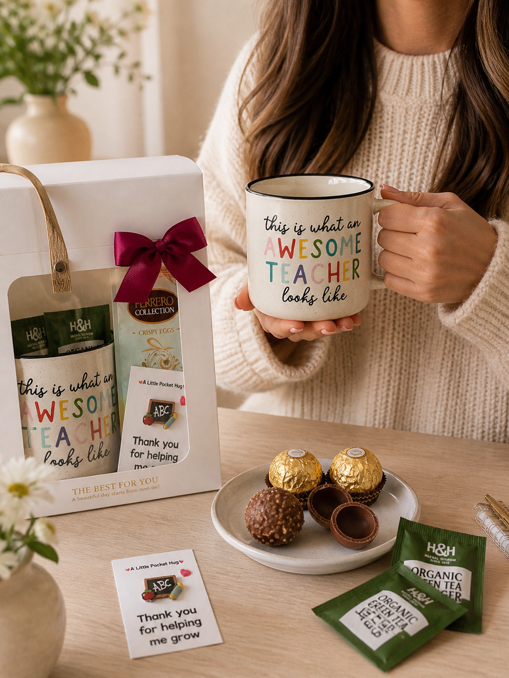 Teacher Appreciation Gift Box | Thank You Teacher Mug Gift Set | End of Year Teacher Gift | Ready to Gift Box
