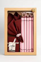 Round Table Mats Pink Dining Set Burgundy Napkins Collection Waterproof Heat Resistant Design Scalloped Edge Placemats Twisted Rope Napkin Rings Cotton Polyester Fabric Complete Table Accessory Kitchen Dining Protection Elegant Home Decor