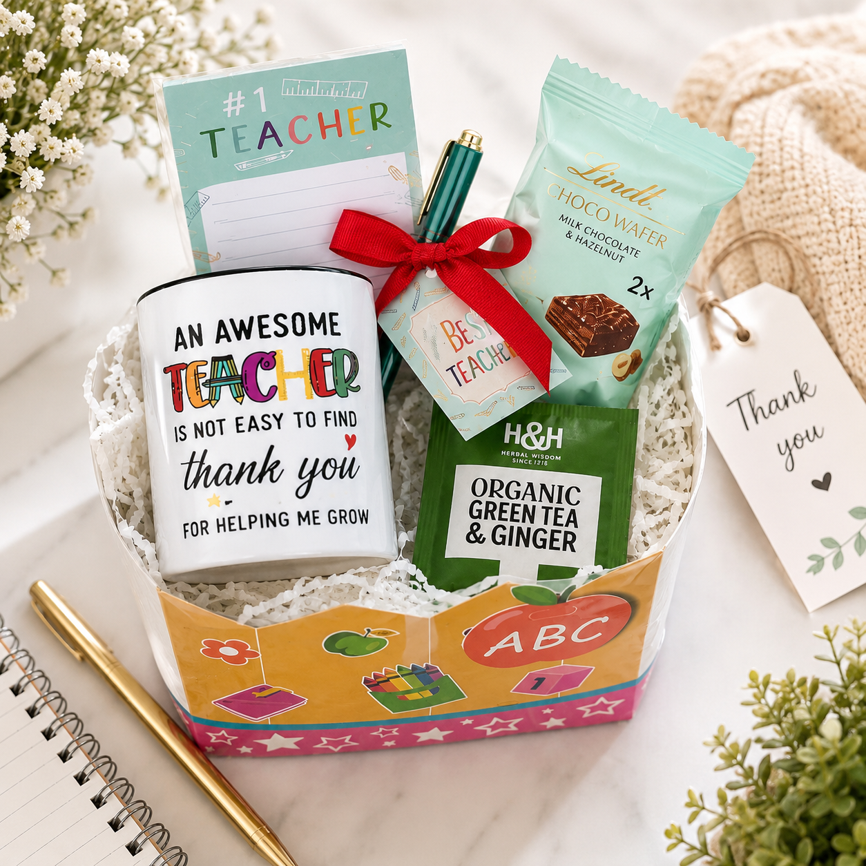 Teacher Appreciation Gift Set | Thank You Teacher Mug Gift | End of Year Teacher Gift | Ready to Gift Teacher Box