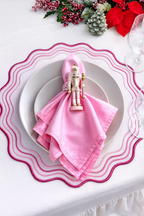 Pink Ombré Scalloped Placemat Set of 6 – Elegant Table Setting for Christmas, Weddings & Girls’ Night | ArtbyCrosa