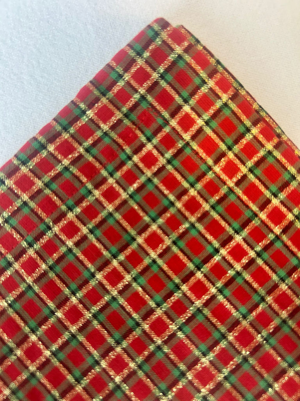 Christmas Tartan Cotton Napkins – Set of 4 | Festive Red Plaid Table Decor