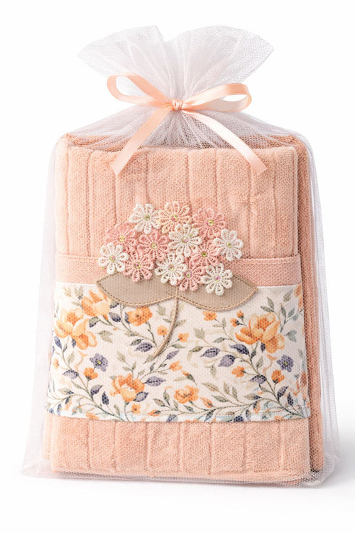 Bathroom Gift Set – Embroidered Guest Towel & Toilet Rug | Handmade Home Gift