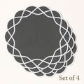 Elegant Charcoal Grey Placemats – Set of 4 | Embroidered Edge Table Mats | Handmade Table Décor for Dining, Christmas & Everyday Use