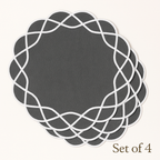 Elegant Charcoal Grey Placemats – Set of 4 | Embroidered Edge Table Mats | Handmade Table Décor for Dining, Christmas & Everyday Use