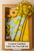 Lemon Garden Table for Two – Handcrafted Summer Dining Gift Box by Art by Crosa