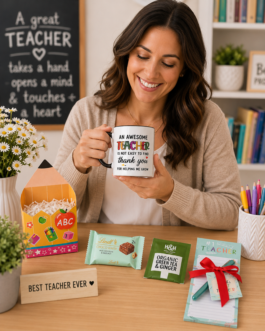 Teacher Appreciation Gift Set | Thank You Teacher Mug Gift | End of Year Teacher Gift | Ready to Gift Teacher Box