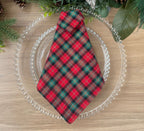 Christmas Tartan Cotton Napkins – Set of 4 | Festive Red Plaid Table Decor