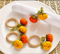 Pumpkin Napkin Rings – Set of 6 | Autumn Harvest Table Décor | Handmade Thanksgiving or Fall Table Setting Accessories