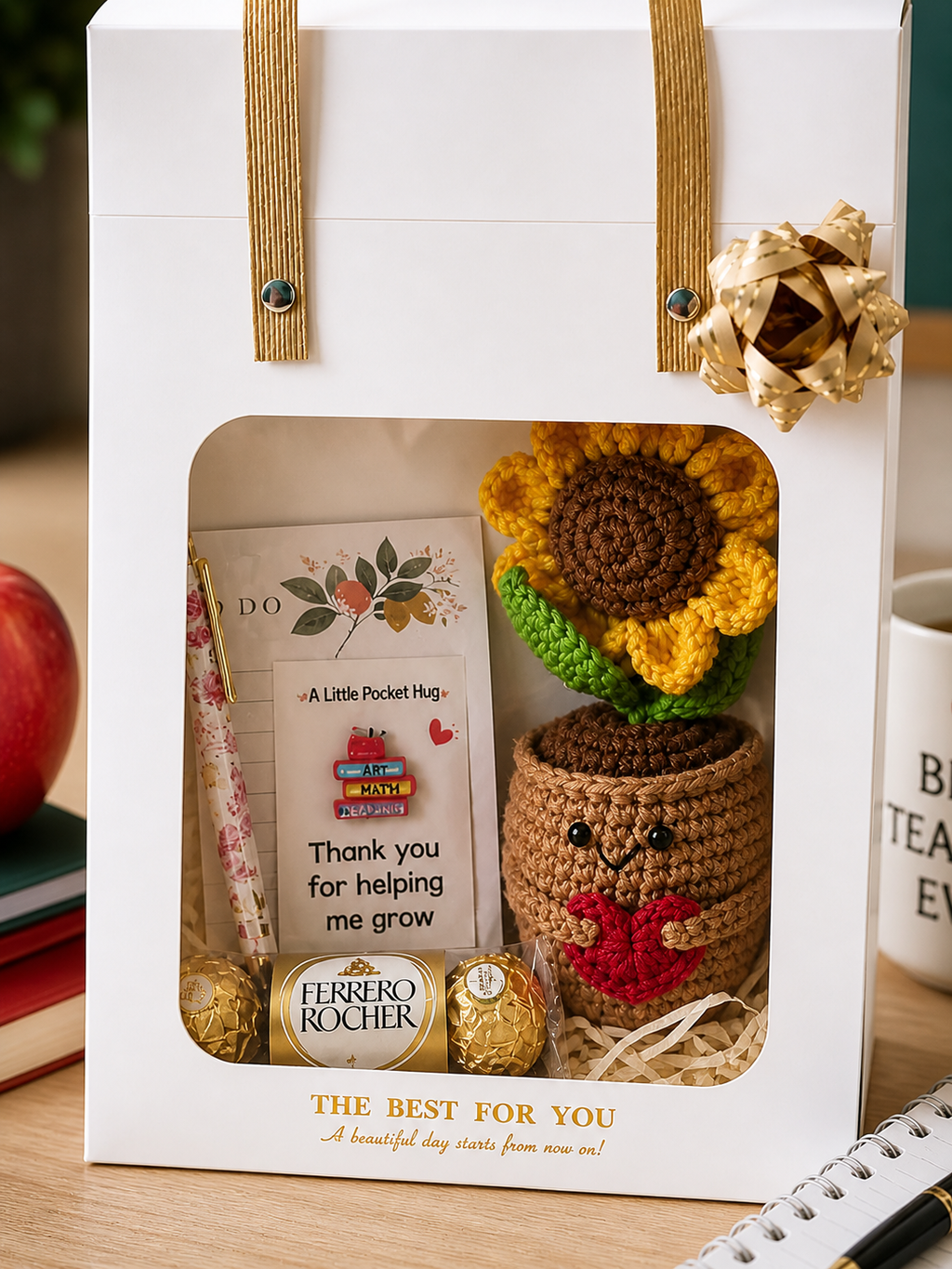 Teacher Appreciation Gift Box – Handmade Sunflower Thank You Gift | Ready to Gift Teacher Present