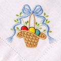 Easter Embroidered Linen Napkin – Handmade Table Decor (45x45cm) | Spring Table Setting