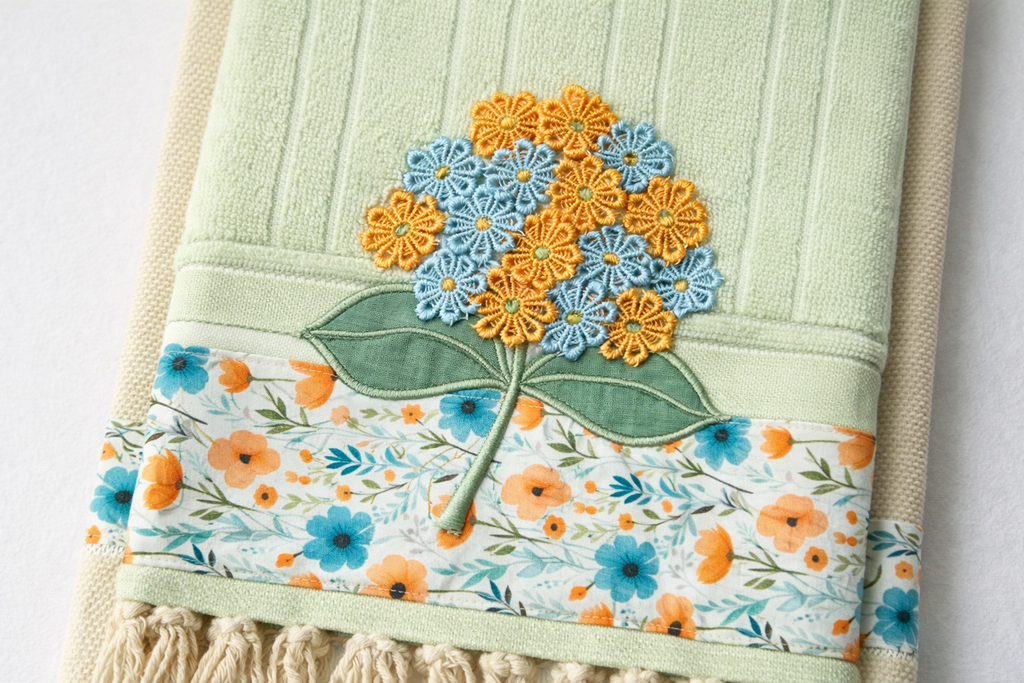 Bathroom Gift Set – Embroidered Guest Towel & Toilet Rug | Handmade Home Gift