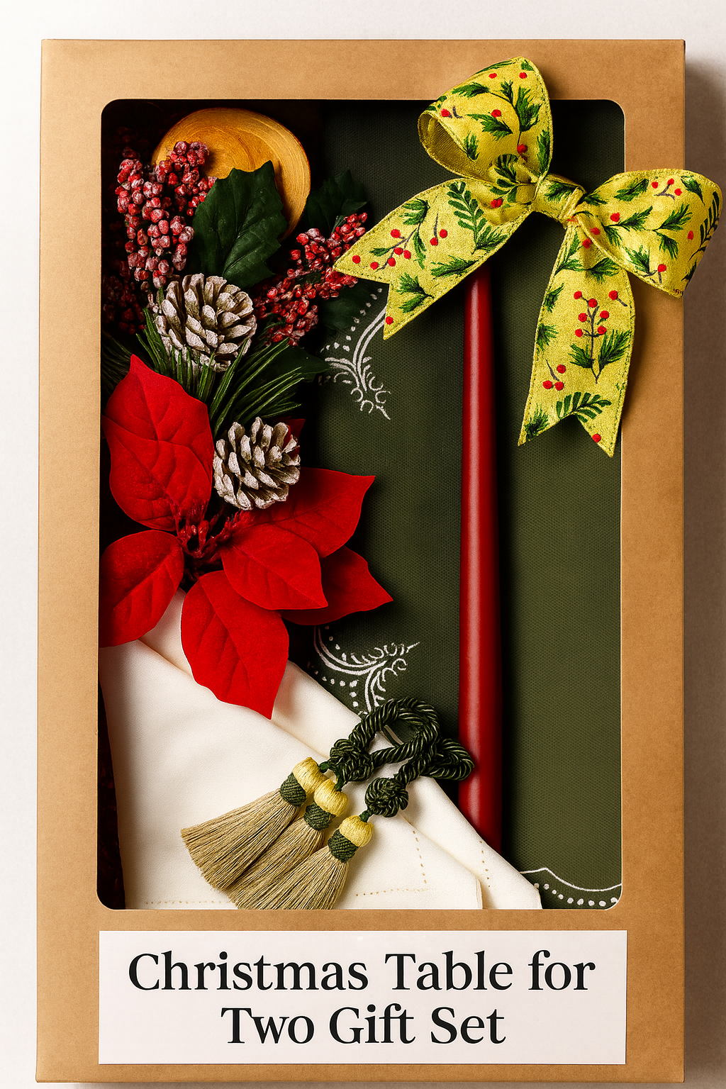 Christmas Table for Two – Luxury Handcrafted Dining Gift Box by ArtbyCrosa