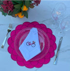 Hot Pink Scalloped Placemats – Set of 4 | Elegant Table Decor for Spring, Easter & Everyday Dining | Heat-Resistant, Easy-Care Table Mats