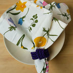 Bluebell Floral Cotton Napkin Set – Handcrafted Table Linens (Set of 4) by Art by Crosa